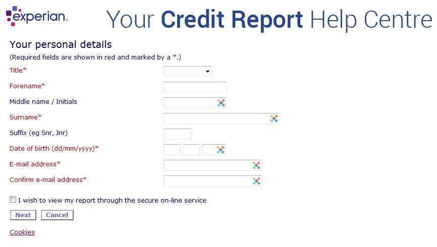 Experian Statutory Credit Report Order Form